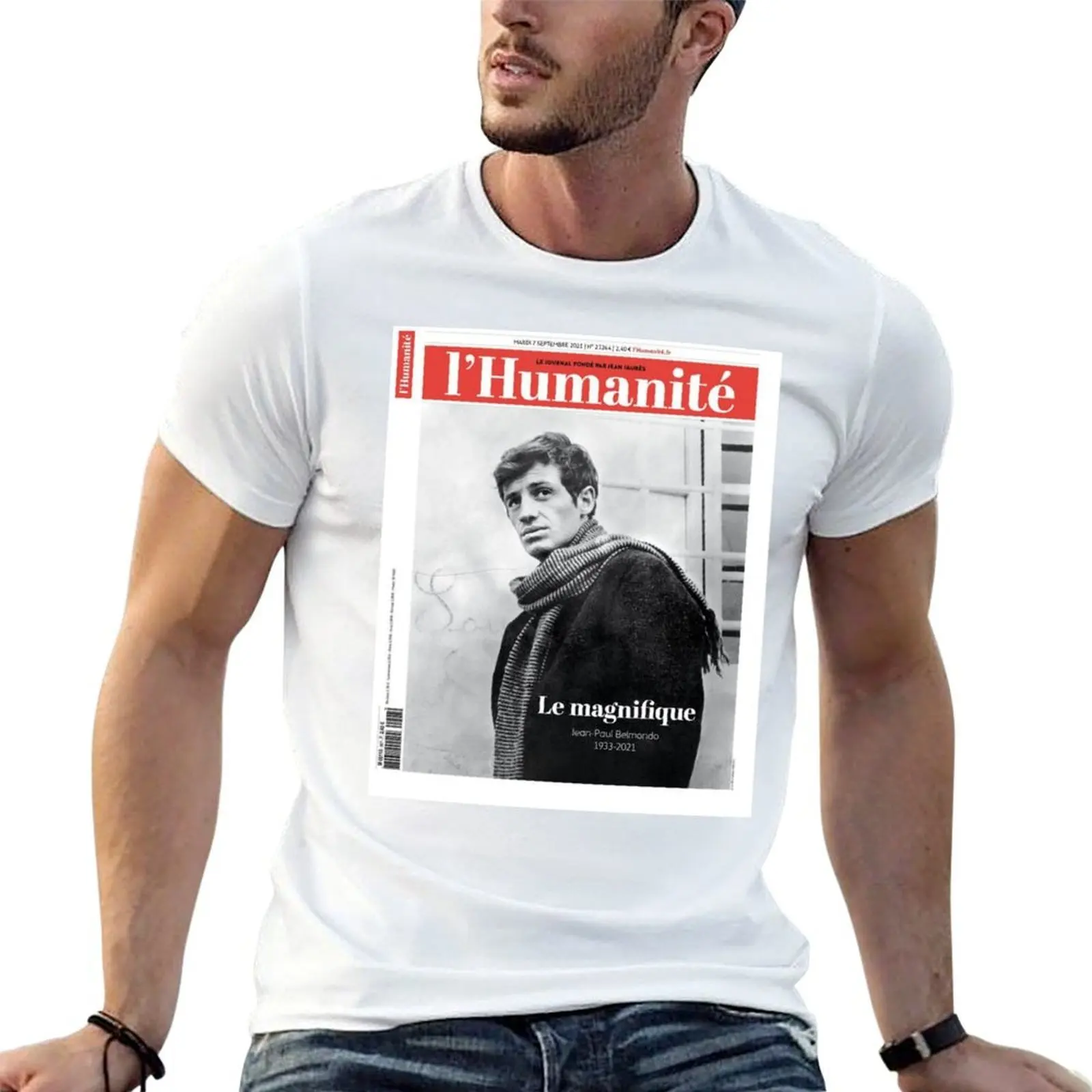 Camiseta Jean Paul Belmondo, camisetas divertidas de algodón, camisetas divertidas para hombre, camiseta esencial