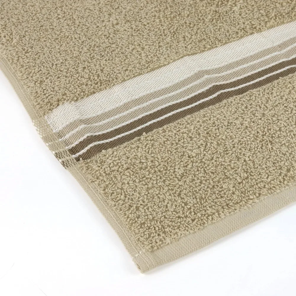 100% Cotton Bath Towel, Super Soft and highly absorbent Basic Striped Premium Bath Towel for Bathroom, Hotels, Spa and Gym – Tan image 5
