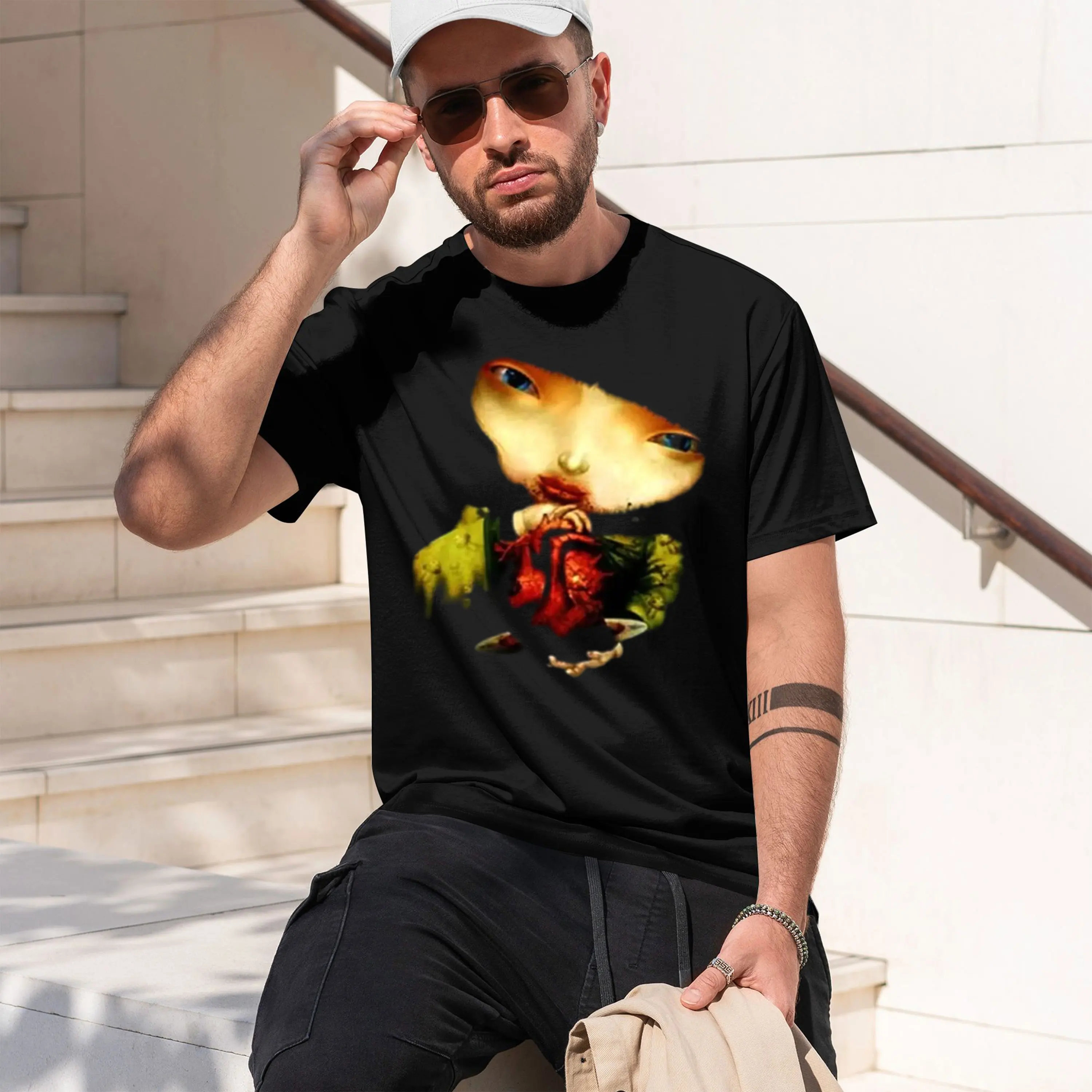 Infected Mushroom Design T-Shirt Blouse kawaii clothes men t shirts 2026 New Model Short-sleeve crewneck T-Shirt Classic Casual