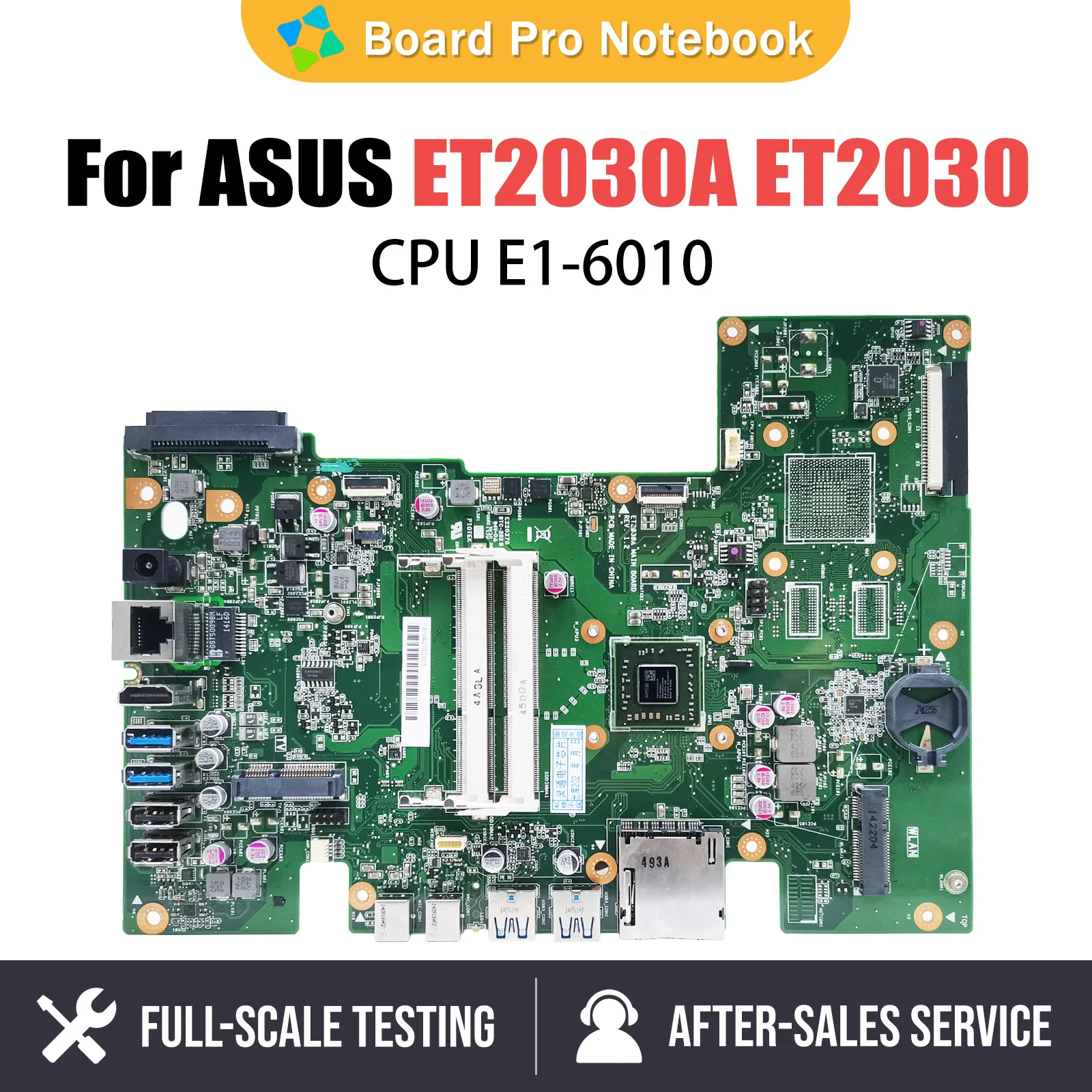 

Laptop Mainboard For ASUS ET2030A ET2030 ET2030A Notebook Motherboard with E1-6010 CPU 100% Tested Working Well Systemboard