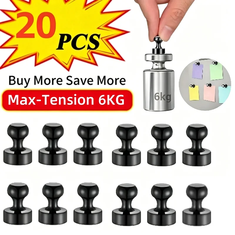Magnetic Drawing Board - 20Pcs Black Heavy Duty Powerful Magnetic