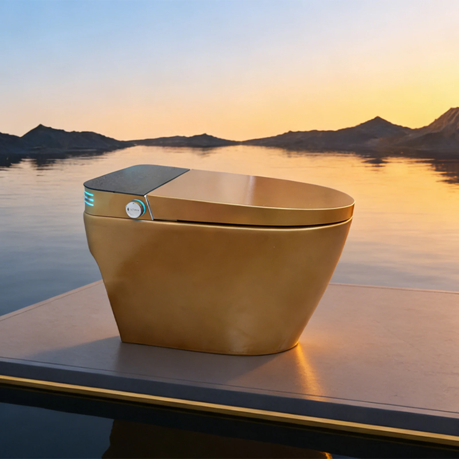 #g Luxury Sanitary Wares First-class Quality Electroplated Hotel Golden Wc Bathroom Commode Ceramic One Piece Gold Toilet