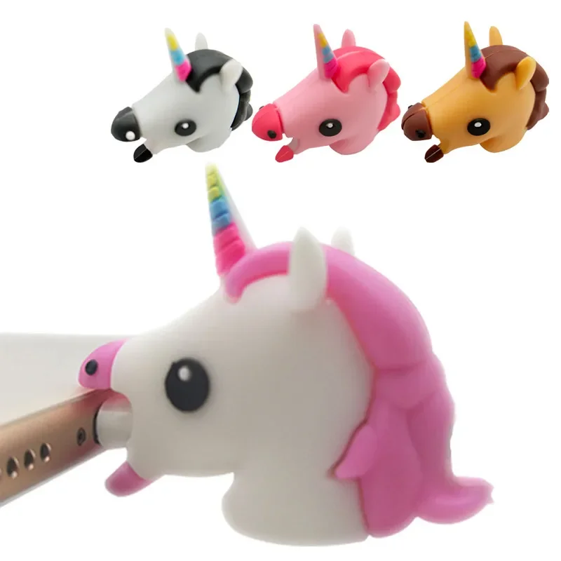 Bite Unicorn  Cable Protector Wire Winder for iPhone USB Cable Organizer Chompers Cute Cartoon Bites Phone Holder Accessory