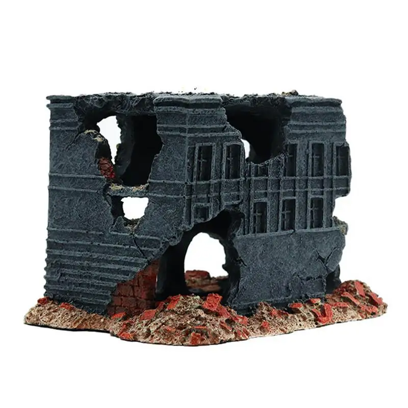 

Аквариумный декор в виде пещеры, укрытие для аквариума, дом, реалистичный водный дом, поделки для обитания рептилий, аксессуары, орнамент