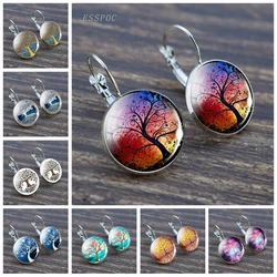 Fashion Earrings Tree of Life Silver Color France Earrings for Women Ear Hook Earrings Life Tree Jewelry Girl Gift Dropshipping