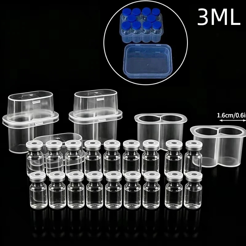 50pcs Peptide Storage Box Clear Vial Case 3ml Peptide Cases Stackable Freezer Tube Box Microtube Storage Box Peptide Container