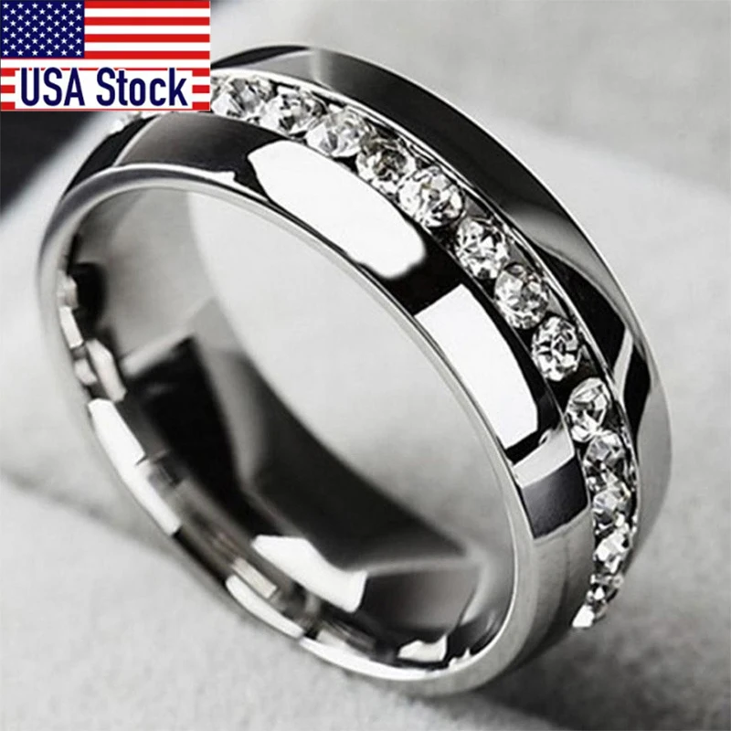 1 Stück stilvoller Ring – gefüttert mit glänzendem synthetischem Zirkon, Unisex-Design