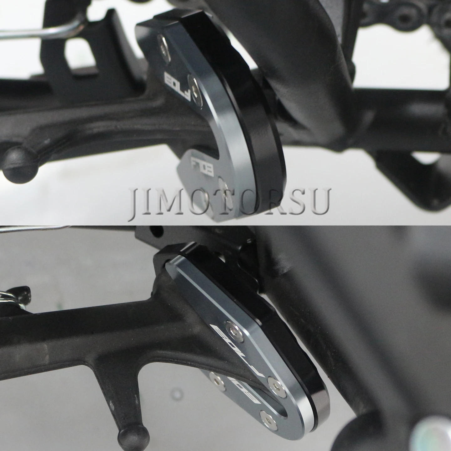 For Zontes 703F F703 703 2026 Side Stand Enlarger Pad CNC Aluminum Kickstand Extension Foot Support Base Motorcycle Accessories