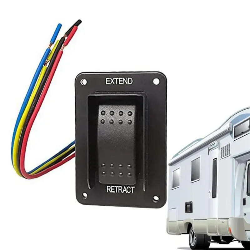 

RV Awning Switch 387874 RV Camper Replacement Power Stabilizer Switches Extend Retract Component Switches With Wires For Travel