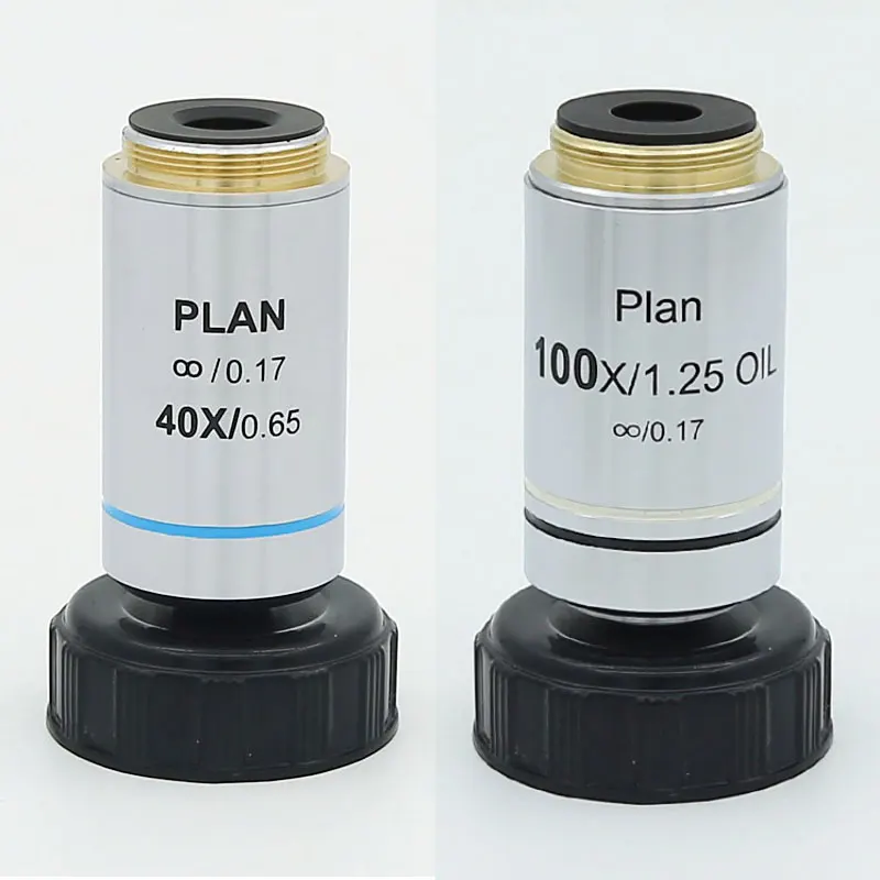 Lente objetivo profesional 40X 100X Infinity Plan 195 objetivos acromáticos para microscopio Olympus