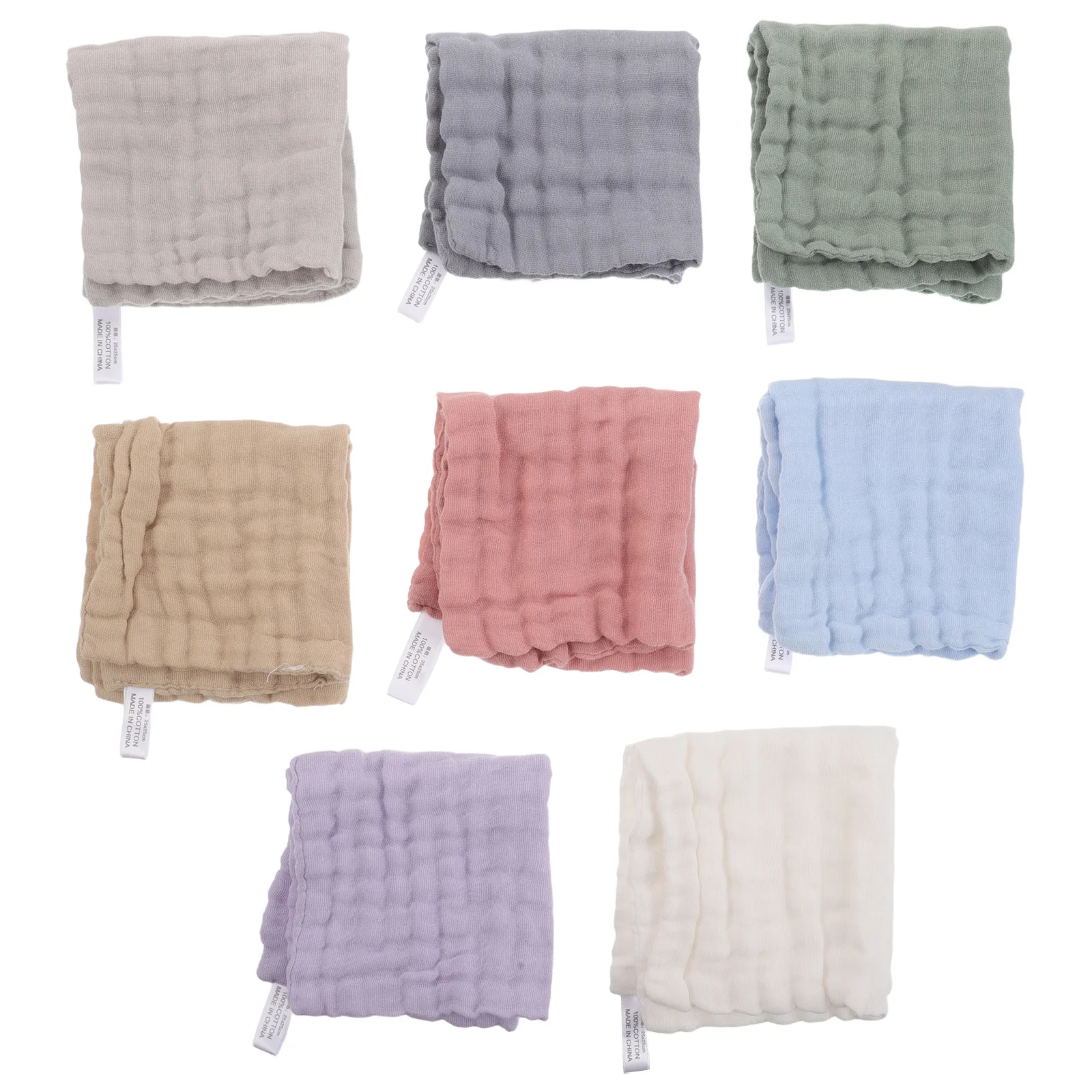 

8Pcs Baby Muslin Burp Cloths 6-Layer Absorbent Cotton Feeding Bandana Bibs Newborn Face Towels Soft Teething Dribble Bibs Bath