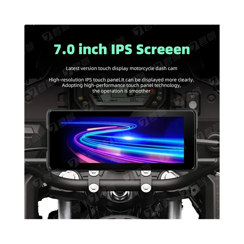 

(Marine) 2024 7.0 Inch Screen Dual Ip67 Waterproof Wireless Carplay Navigation for Motorcycles With Dash Camera Easy Install
