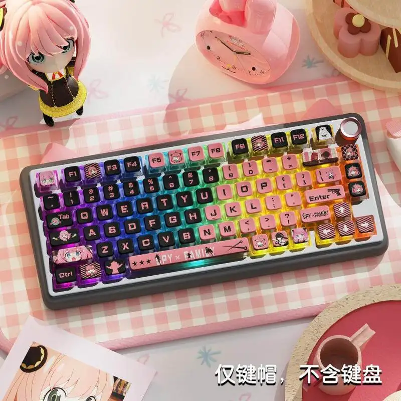 

Spyxfamily Anya Anime Theme Keycaps Set 4 Sides Side Backlit PBT Keycaps Msa Profile Cartoon Custom Mechanical Keyboard Key Caps