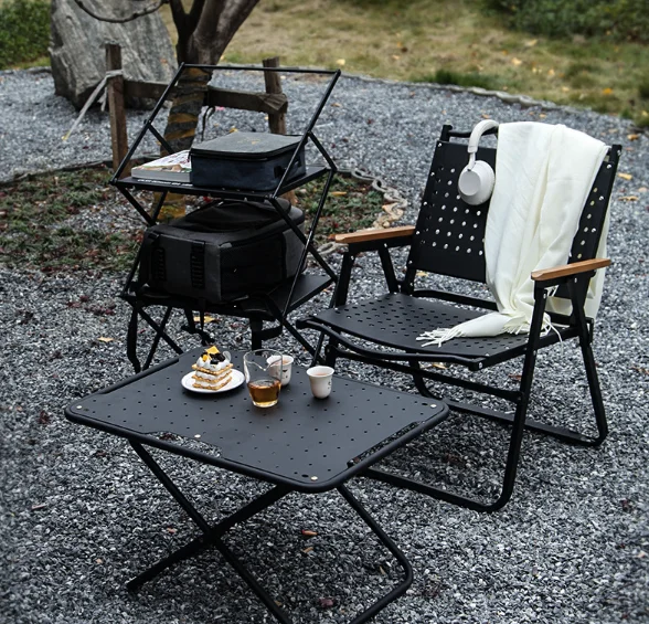 

Kemite Aluminum Alloy Folding Chair For Outdoor Cafe And Camping Easy Storage With Free Installation Plastic Industry Table
