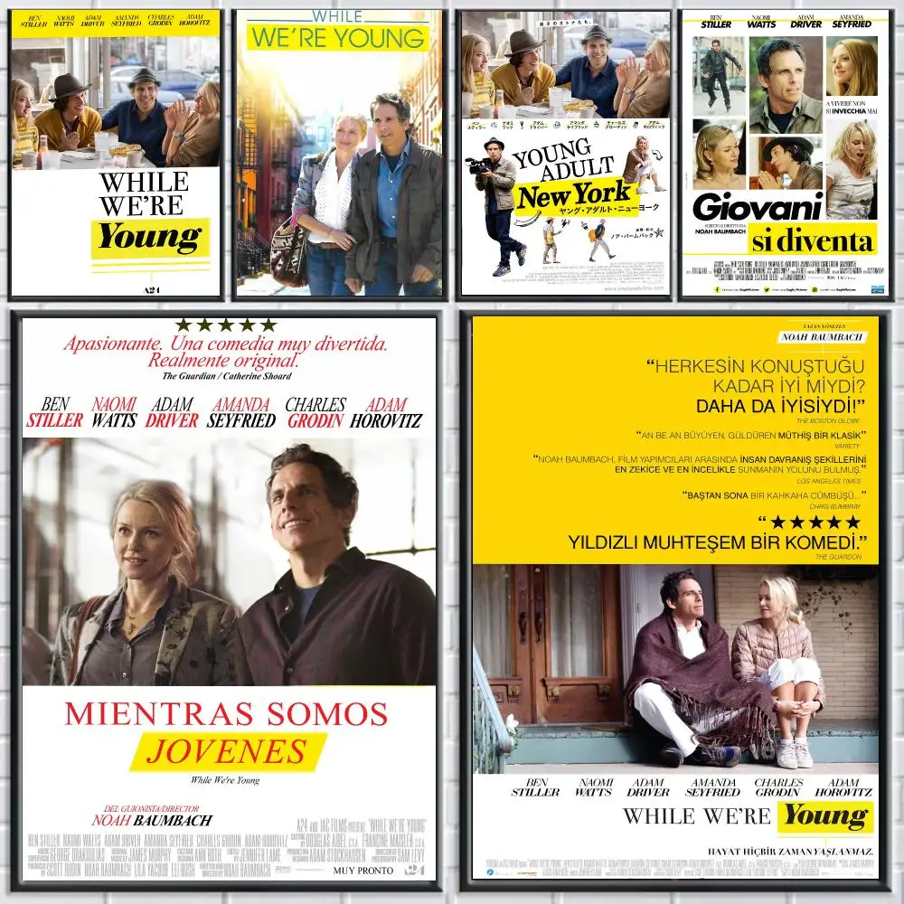 classic movie W-While Were Young 2014-G Poster Peel and Stick Wall Art for Cafe Office Bar and Home Decoration