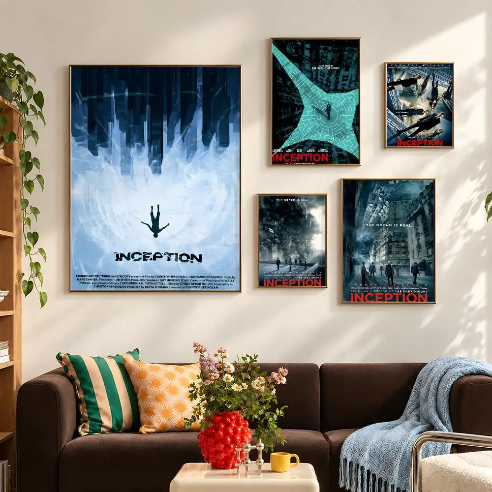 Movie Inception Dream Heist Poster Self Adhesive PP Wall Art HD Gaming Room Bedroom Living Room Decor Apartment Gift