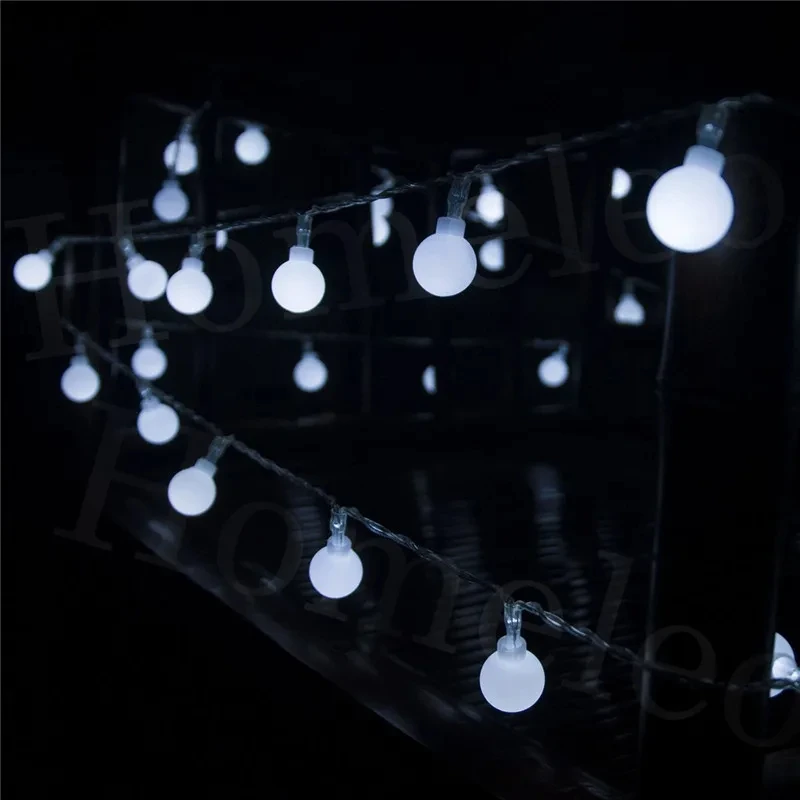 Lampu Hias Bola Garland Peri Tahan Air 10M 80LED dengan Baterai untuk Dekorasi Pohon Natal, Pernikahan, Rumah, dan Dekorasi Dalam Ruangan