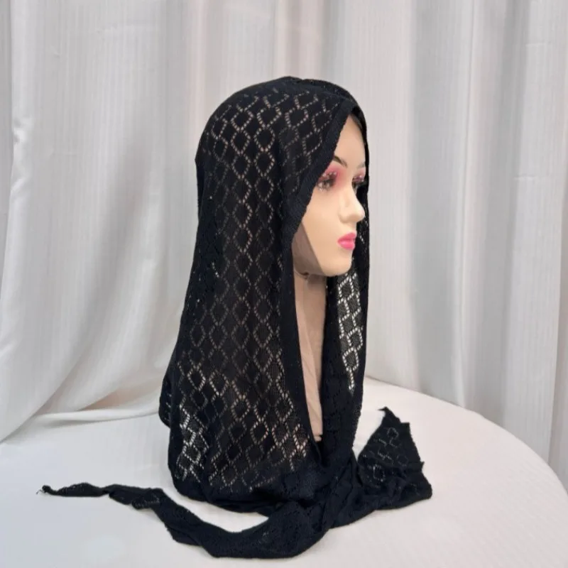 

Fashion Muslim Long Scarf, Hair-Covering Knitted Headscarf, Middle East Hot-Selling Pull-On Head Covering Hood