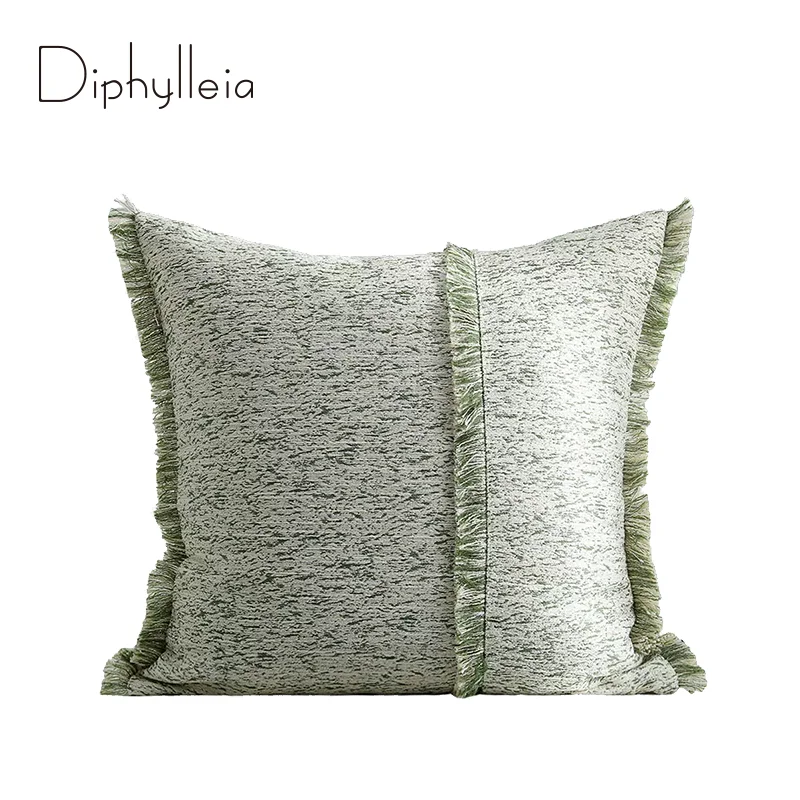 Diphylleia Stockholm Design Modern Throw Pillow Covers Moss Green Fringed Cushion Case 45x45cm For Living Room Sofa Couch