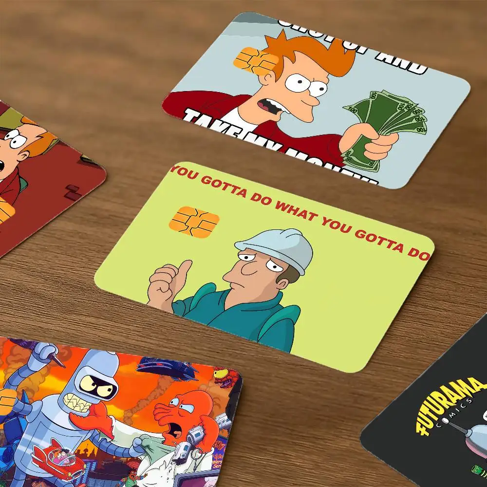 F-futurama meme cute Credit card stickers bank cards public transport cards waterproof and scratch-resistant protective film