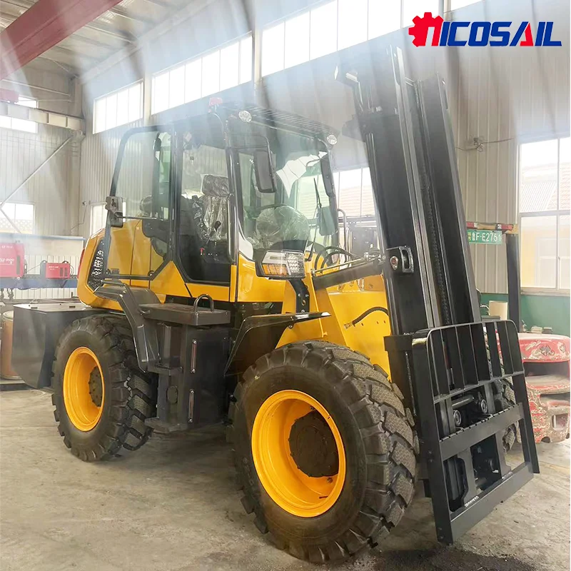 2.5/3.5 Ton 4WD/2WD Rough Terrain Forklift Doosan Engine, Euro V, 6m Triplex Mast, Cabin, AC & Suspension Seat Optional