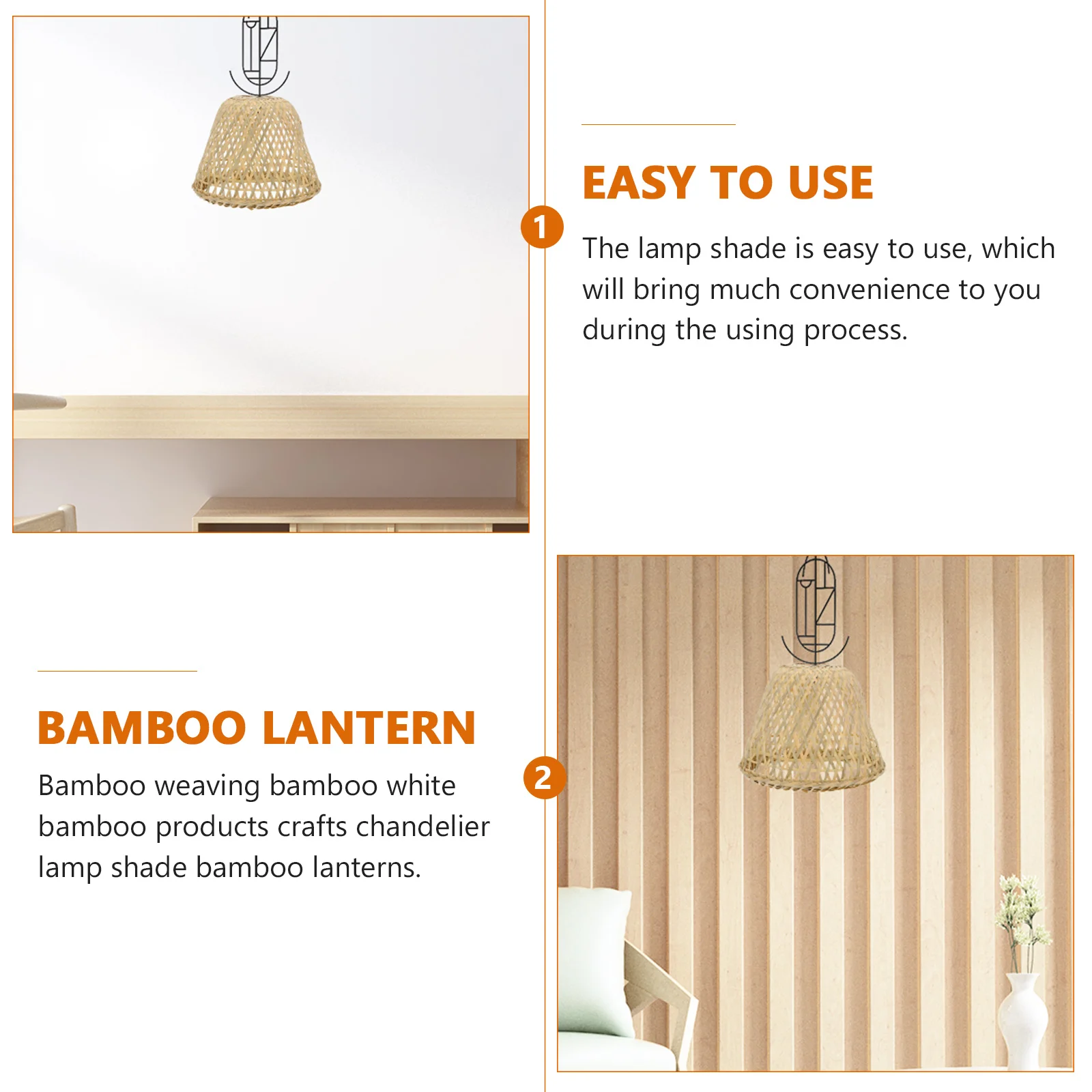 

Bamboo Lampshade Rope Ceiling Light Cover DIY Home Decor Weaving Design Ceiling Light Cover Weaving Lampshade LED Compatible