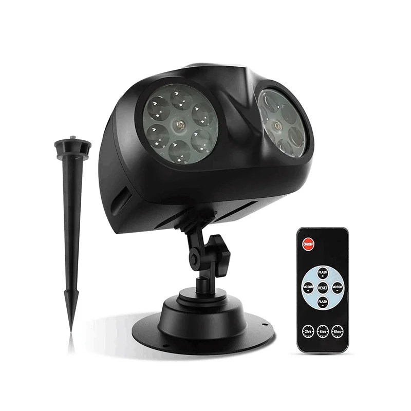 Double Tube LED Snowflake Projector Lights Christmas Projection Waterproof Outdoor Lamp Snow Spotlight For Holiday Party Lights