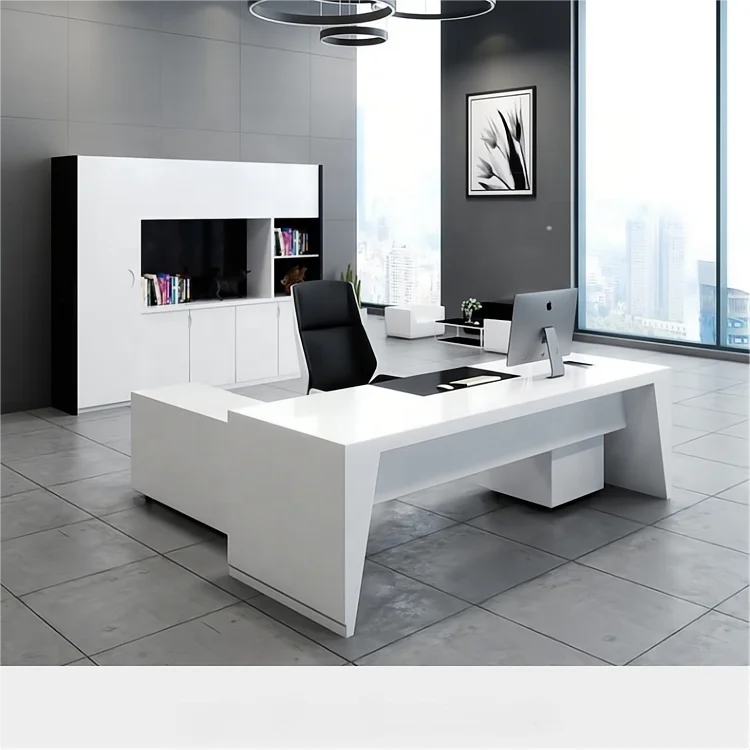 

Luxury Modern Manager Desk Latest Design Office Furniture with Baking Paint Wooden Home Office Furniture