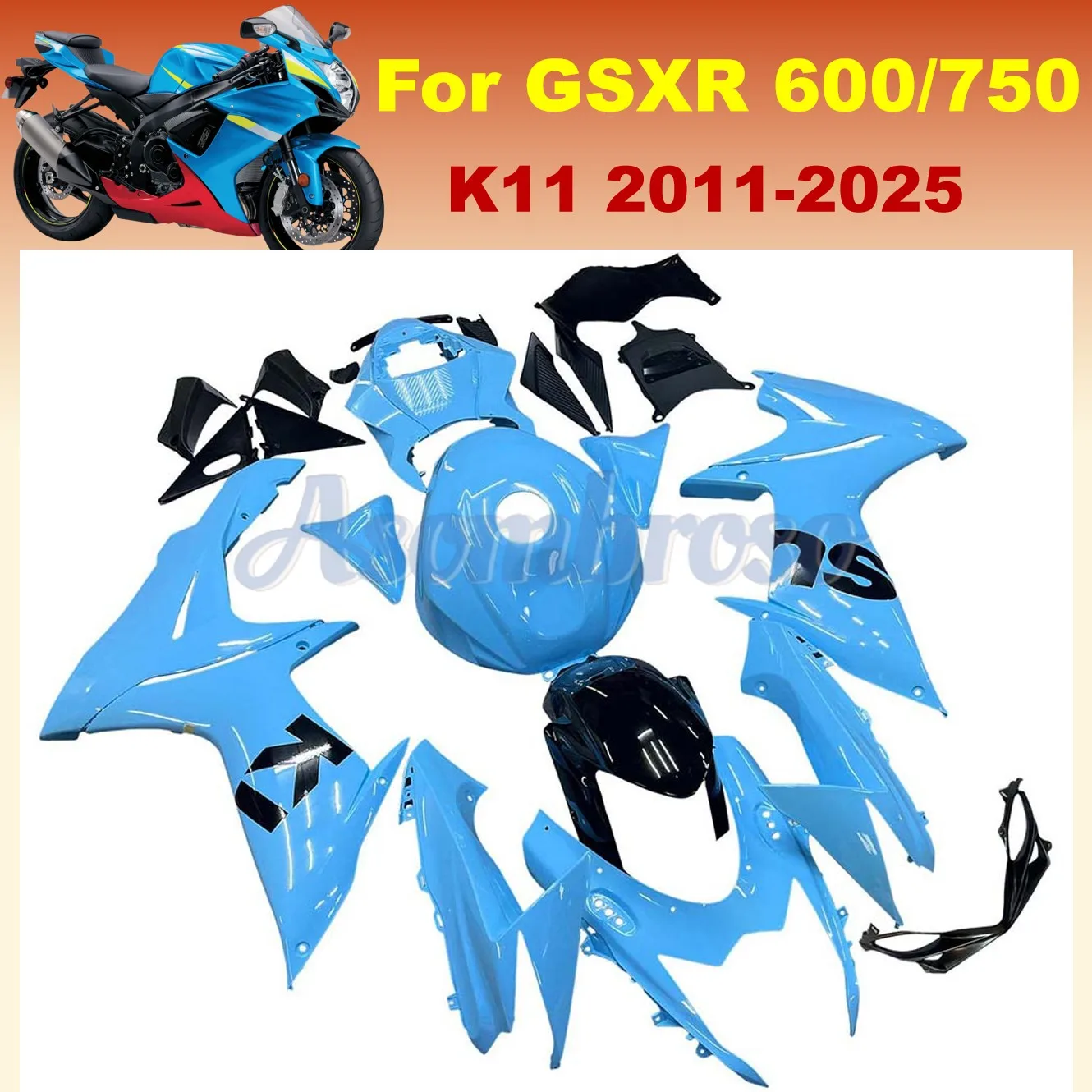 Aftermarket Fairing kit For GSXR600 GSXR750 2011-2025 2016 2017 2018 2019 2023 GSXR 600 750 K11 gloss sky blue Bodywork set