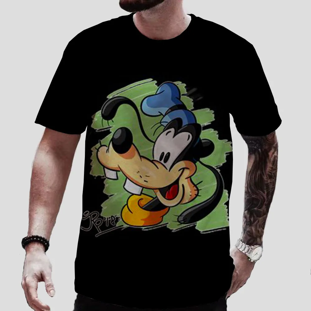 2024 Disney Summer Disney Goofy Short Sleeve 3d Print T-shirt Men's T Shirt Couple Cartoon TShirts Cute Funny Tops Tee Kids