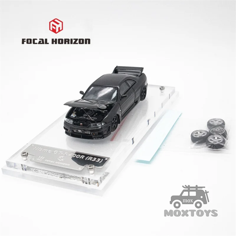 Focal Horizon FH 1:64 Skyline GT-R R33 Nismo 400Rคาร์บอนไฟเบอร์สีดําLimited999 รถโมเดลDiecast