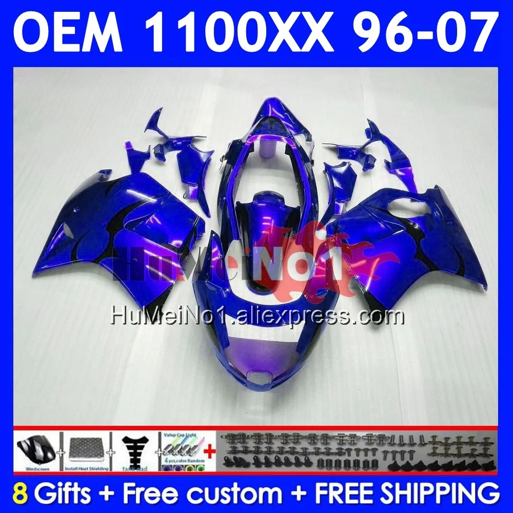 OEM Blackbird For HONDA CBR 1100 XX 1100XX 70No.66 blue flames CBR1100XX 96 97 98 99 00 01 02 2003 2004 2005 2006 2007 Fairing