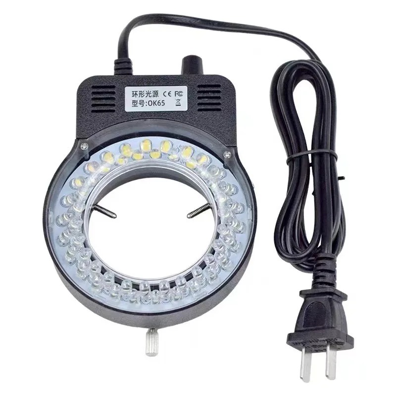 Microscope LED ring light source inner diameter 63MM adjustable light source visual focusing, stereo microscope fill light