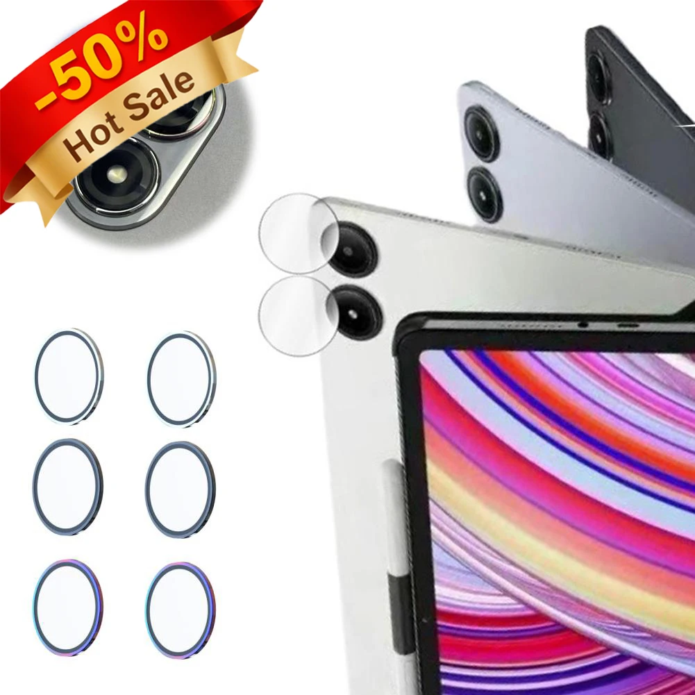 Camera Lens Protector Tempered Glass for Redmi Pad 2 Pro Scratch-Resistant 9H Tempered Glass Sticker Metal Frame