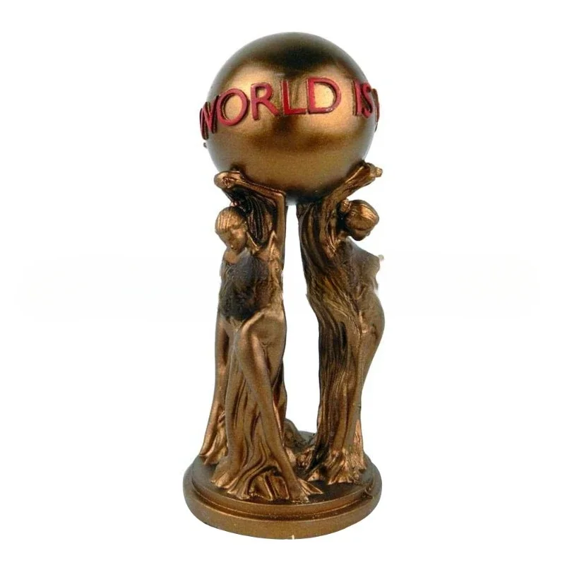 

The World Is Yours Statue Resin Champion Sculpture Trophy Figurines Office Home Decor for Birthdays Graduations House-Warming