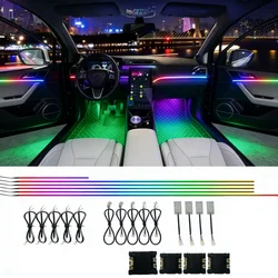 18 in 1 14 in 1 64 Color RGB Symphony Car Atmosphere Interior LED Acrylic Guide Fiber Optic Universal Decoration Ambient Lights