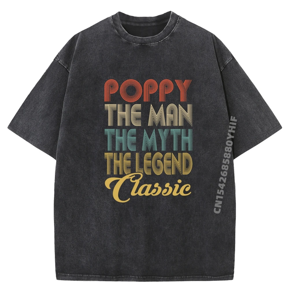 

Классические футболки Poppy The Man The Myth The Legend для мужчин, мужская одежда, футболки с рисунком, винтажная стираная рубашка