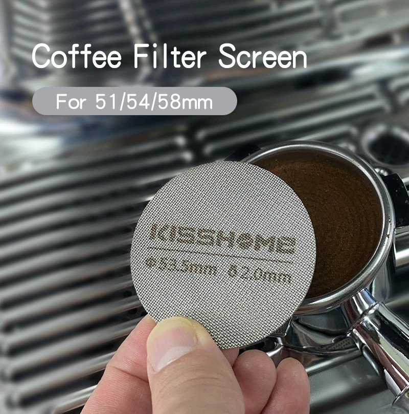 Kaffee Puck Bildschirm Fit 51mm 53,5mm 58,5mm Wiederverwendbare Boden Filter Mesh Hitzebeständige Metall Für Espresso zubehör Barista Werkzeug – Detail 2