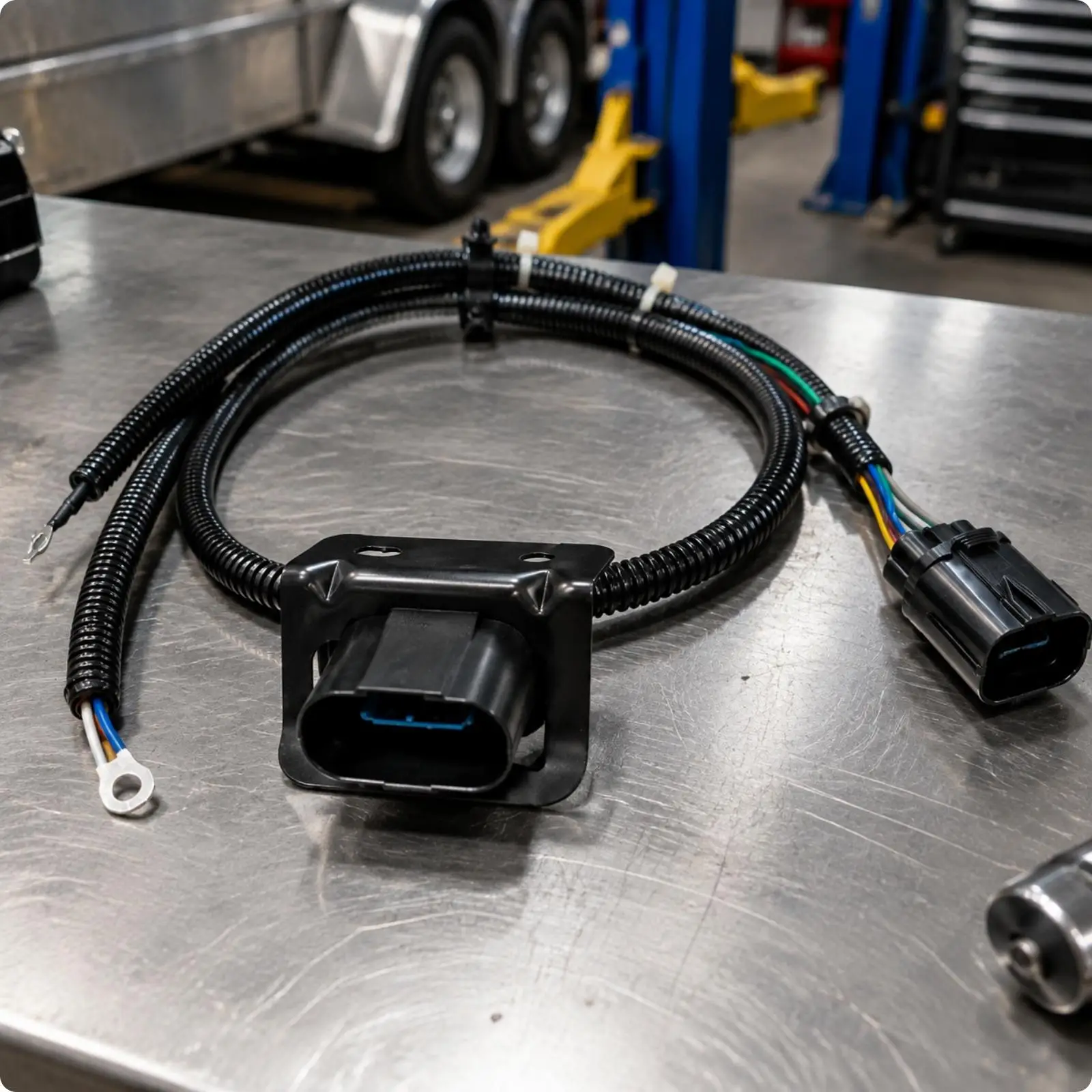 Reliable Trailer Electrical Wiring Harness for CK4T-13B576-KE with Guard Sleeve and Secure Mounting Clips