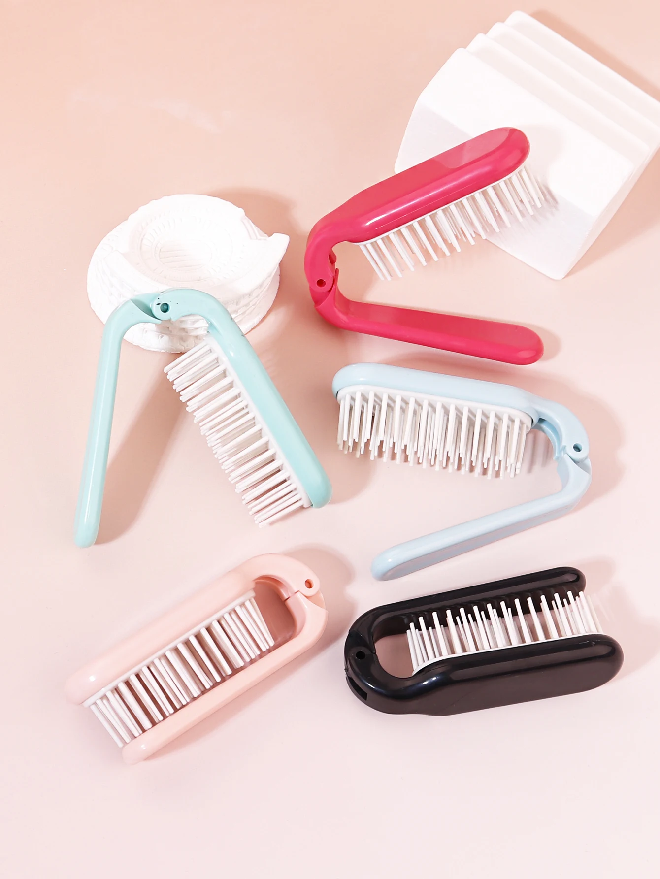 

1PC Foldable Portable Hair Comb – Head Massage for Salon Hairstyles, Fashionable Hair Accessory for Real Hair Wigs
