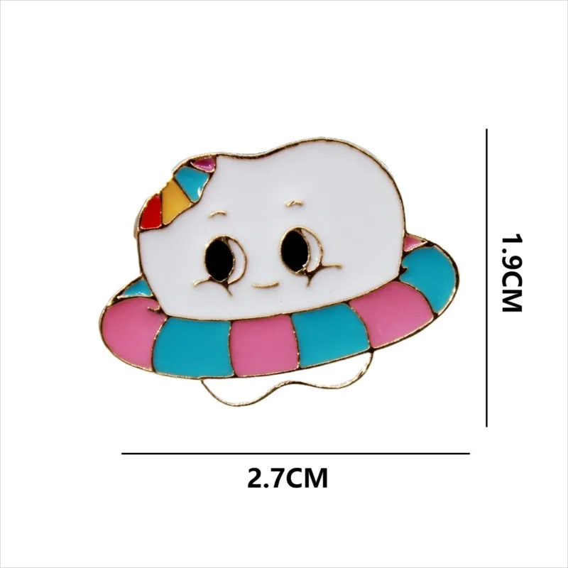 Interesting Simulation Teeth Alloy Drip Oil Brooch Creative Doctor Nurse Work Matching Clothing Gift for Medical Students
