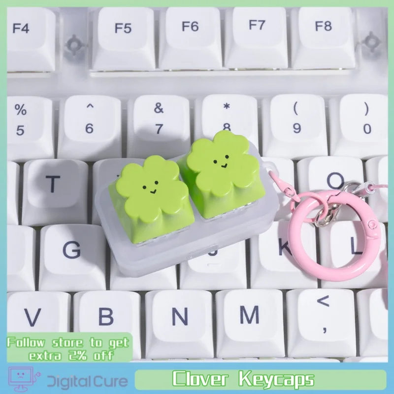 

Колпачки для клавиш Clover, 1 шт., материал смолы, крышка для клавиш с крестообразной осью, индивидуальная механическая клавиатура, персонализированные колпачки для клавиш, креативный счастливый подарок