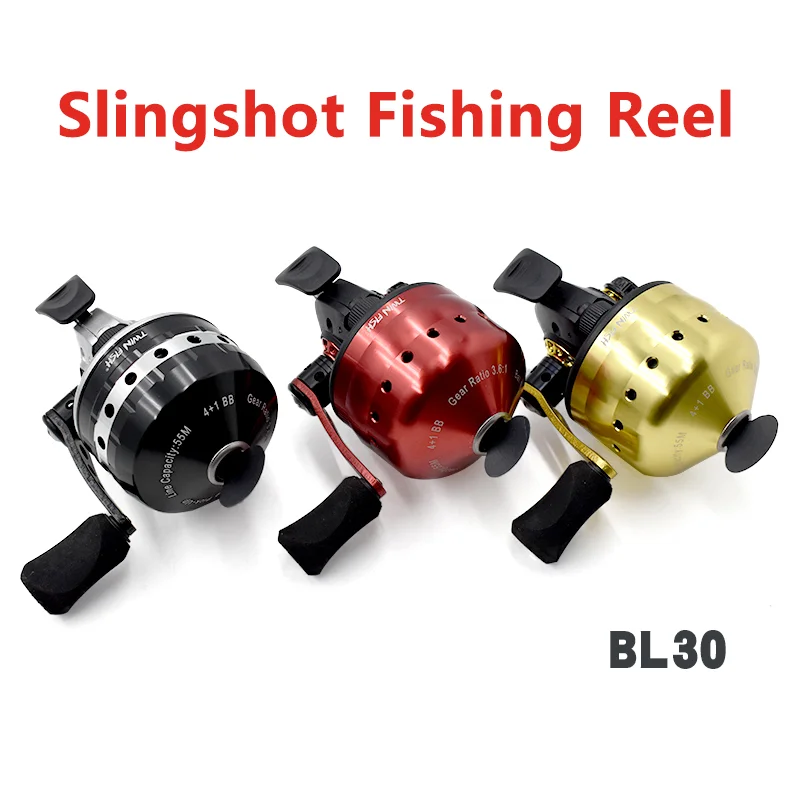 

BL30 4+1BB 3.6:1 Gear Ratio Slingshot Hunting Fishing Reel with Spinning Hand Wheel Shooting Fish Closed Reel with PE line 45M