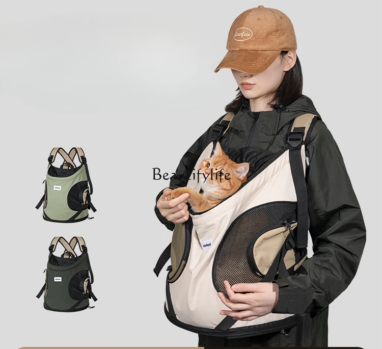 

Cat Backpack Pet Outing Tote Front Breathable Canvas Outdoor Portable Backpack