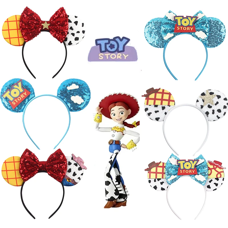 Diadema de Mickey Mouse Pixar Toy Story, accesorios para el cabello para mujer, diademas de Woody Buzz Lightyear para niñas, diadema de alienígena con orejas para niños