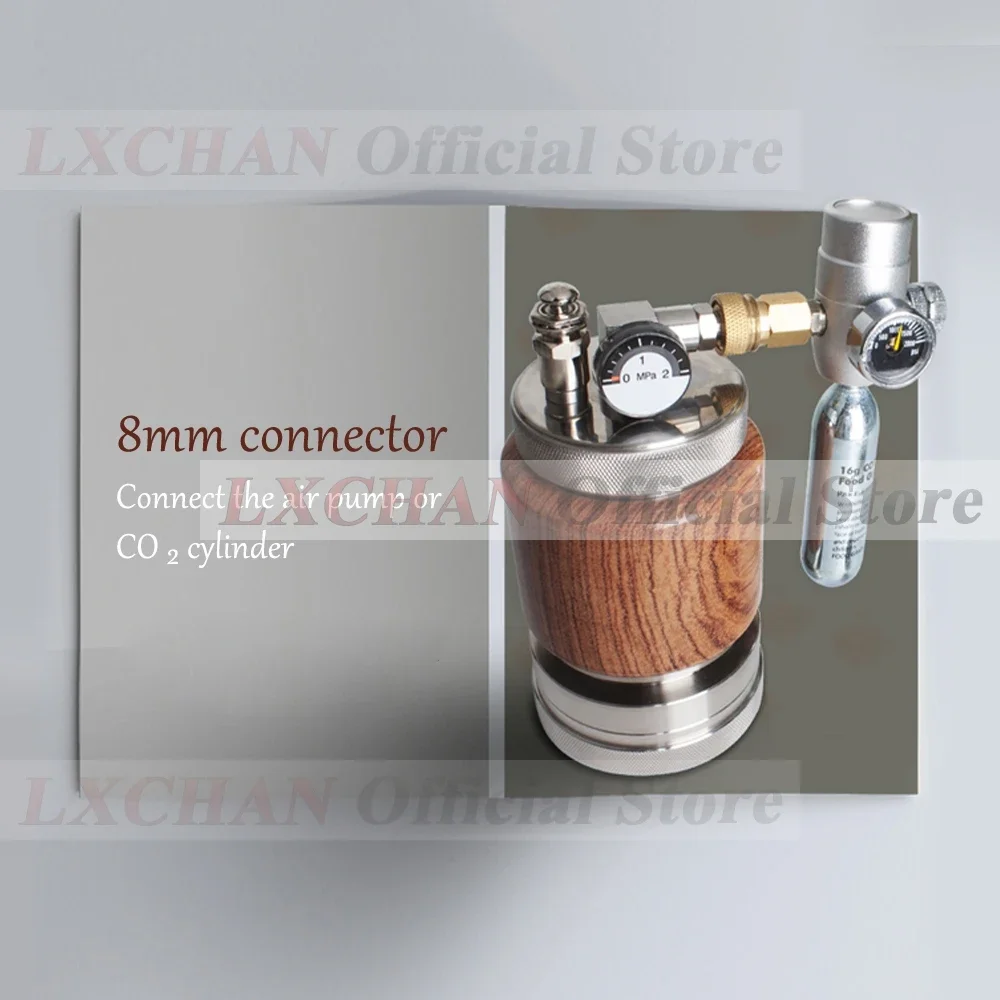 Hui PEC-Machine à Café Expresso Pneumatique, Machine à Expresso Portable en Acier Inoxydable avec Support pour la Maison et le Camping, 58mm