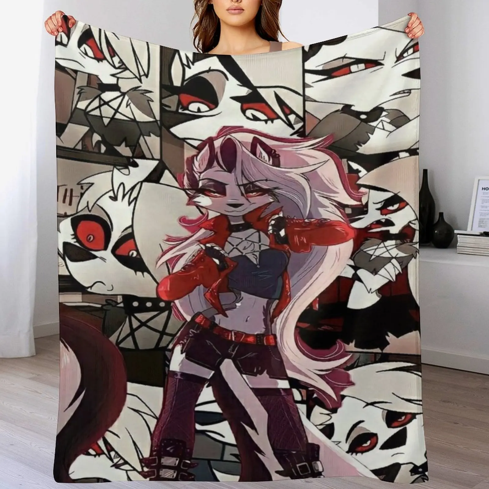 

Helluva Boss Loona Throw Blanket Fluffy Cozy Throw Blanket for Home Decor