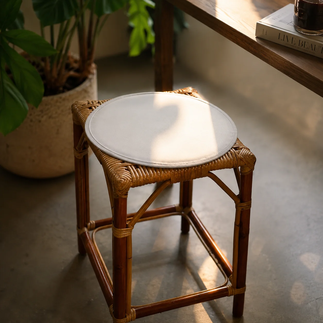 Soft Sponge Round Chair Pad Solid Color Circular Chair Cushion 30CM Anti Fouling Stool Cushion Home