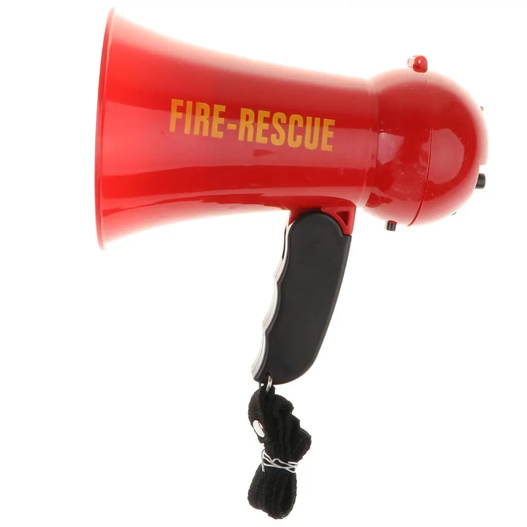 Pretend Play Games Kids Fire Fighters Megaphone Handheld Mic Toys Red