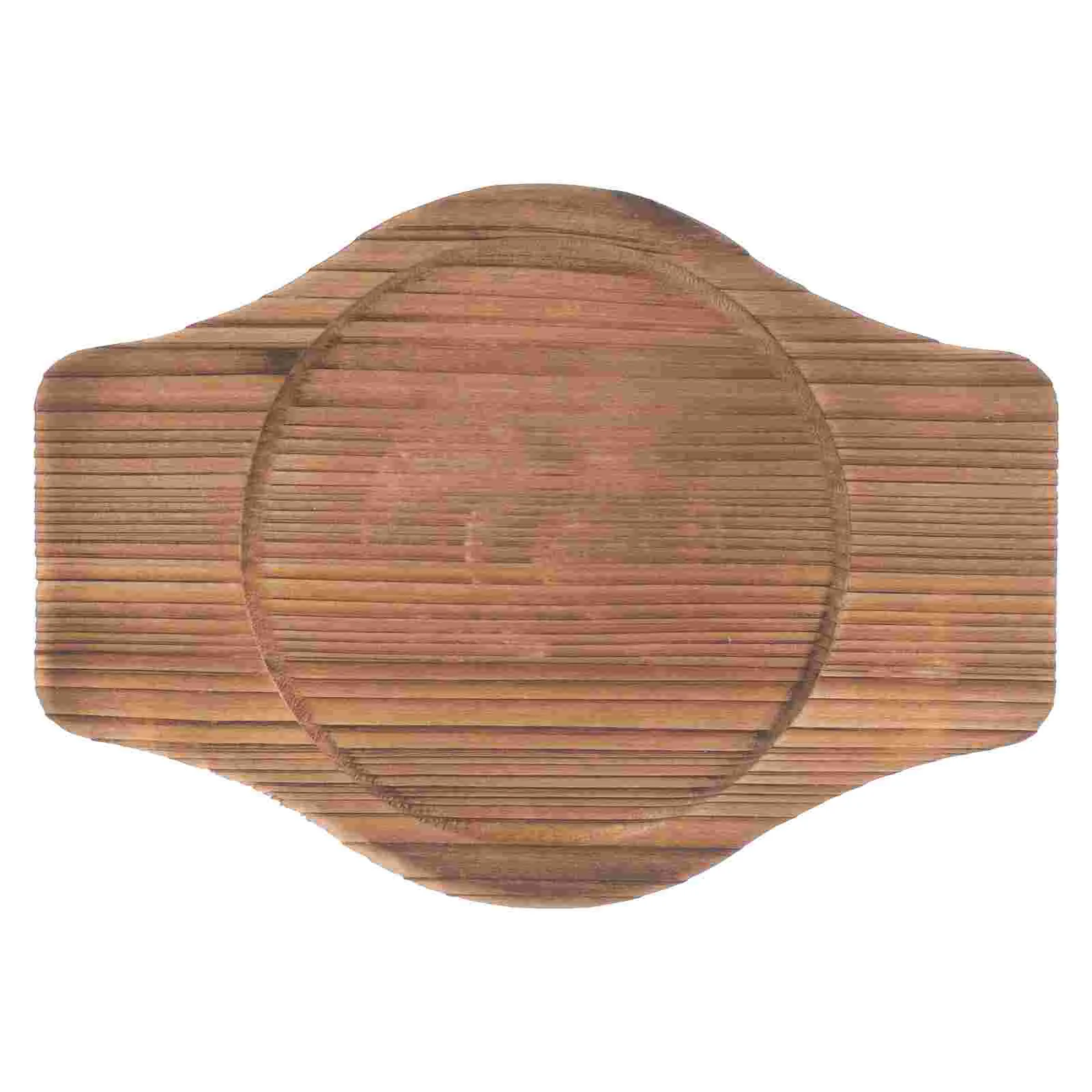 

Pot Stone Wooden Bottom Mat Teapot Restaurant Casserole Fittings Decorate Tray Brown